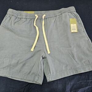 Casual Drawstring Shorts in Light Gray with White Drawcord